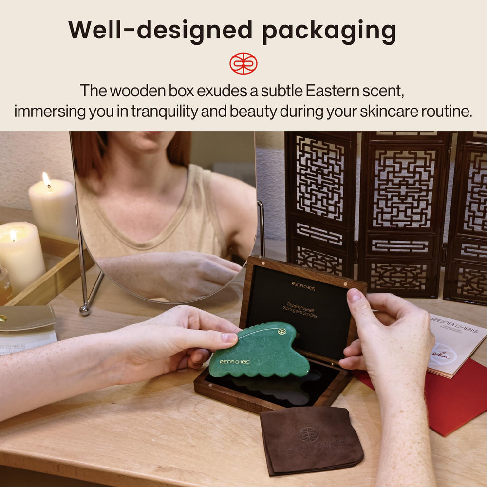 Rena Chris large-edge gua sha for better grip during facial massage