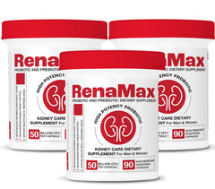 RENAMAX Kidney Restores bottle-front view highlighting packaging for daily kidney support
