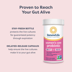 Renew Life 50 Billion live cultures badge signals potency and daily coverage.