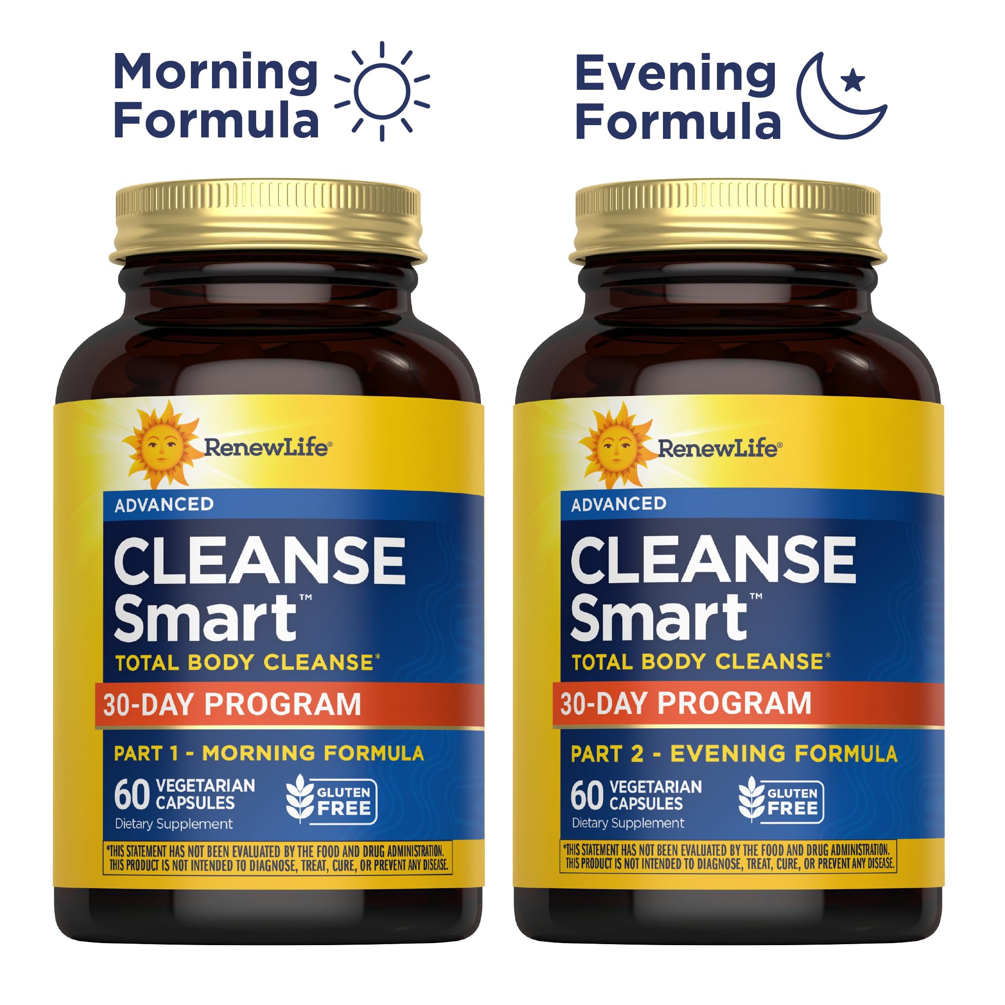Renew Life Cleanse Smart capsules close-up highlighting vegetarian detox pills.