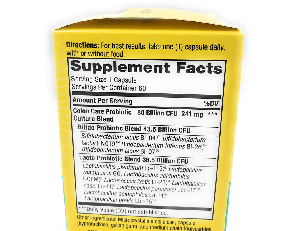 Renew Life capsules closeup for easy-to-swallow daily probiotic intake