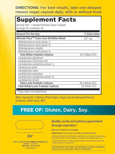 Renew Life Colon Care capsules close-up highlighting high potency