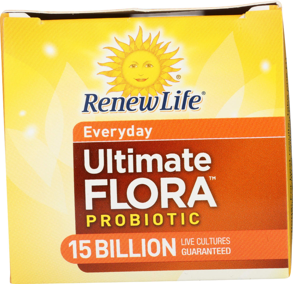 Refrigeration recommended note on Renew Life Everyday Probiotic packaging.