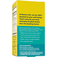 Glass bottle mockup with Renew Life label and 30-count supply