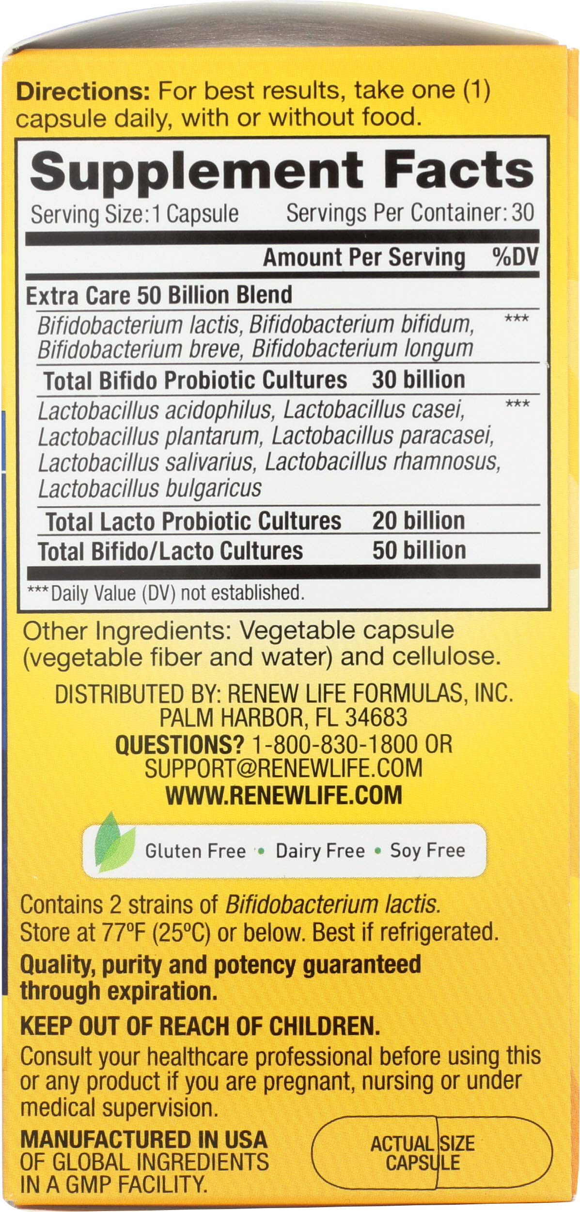 Renew Life Non-GMO Project Verified icon reinforces product purity and quality