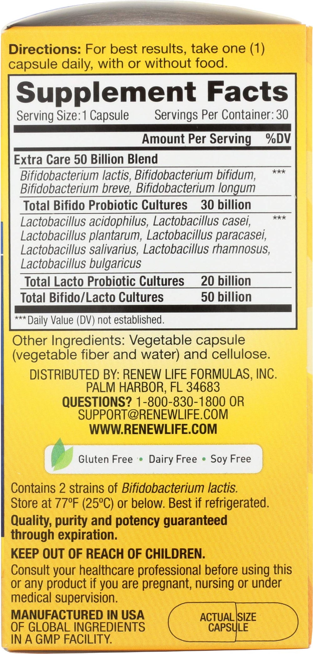 Renew Life Non-GMO Project Verified icon reinforces product purity and quality