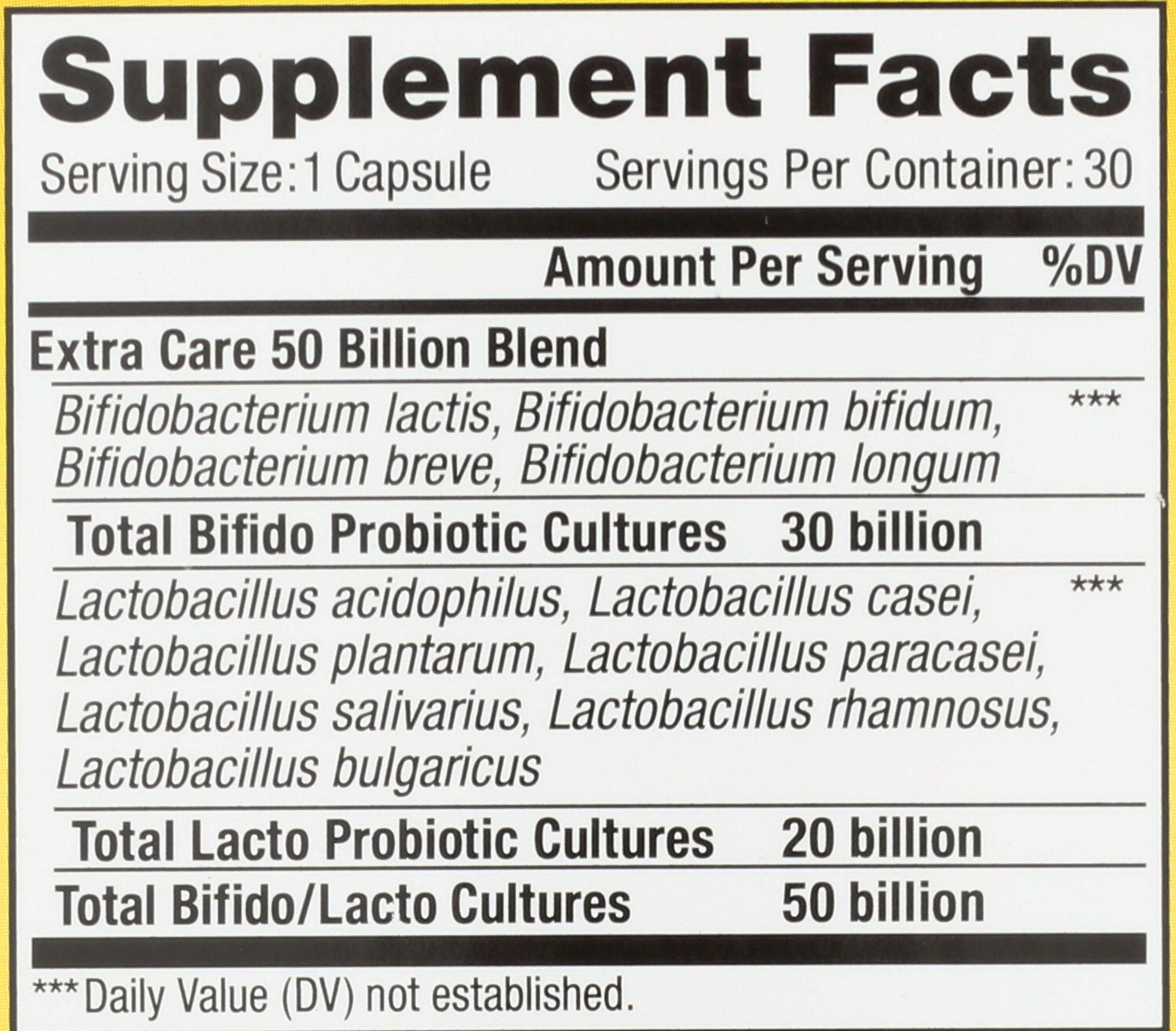 Renew Life probiotic capsules closeup highlights small easy-to-swallow pills for daily use