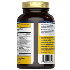 Renew Life Ultimate Flora delayed-release capsules demonstrate acid-resistant design for gut-targeted delivery.