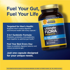 Renew Life Ultimate Flora Men 65B CFU packaging shows a 30-count supply.
