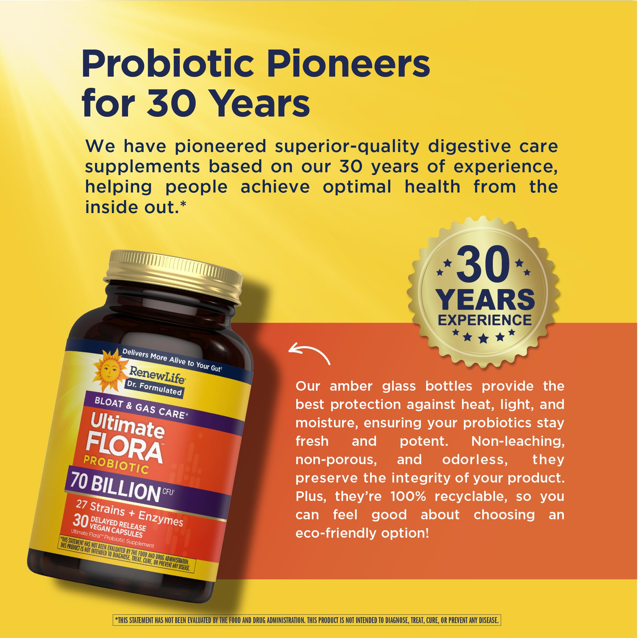 Renew Life Ultimate Flora vegan capsules image underscores plant-based gut support