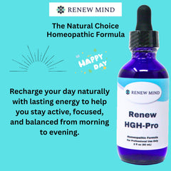 RENEW MIND Renew HGH Pro dropper dispense enables quick, precise dosing for focus.