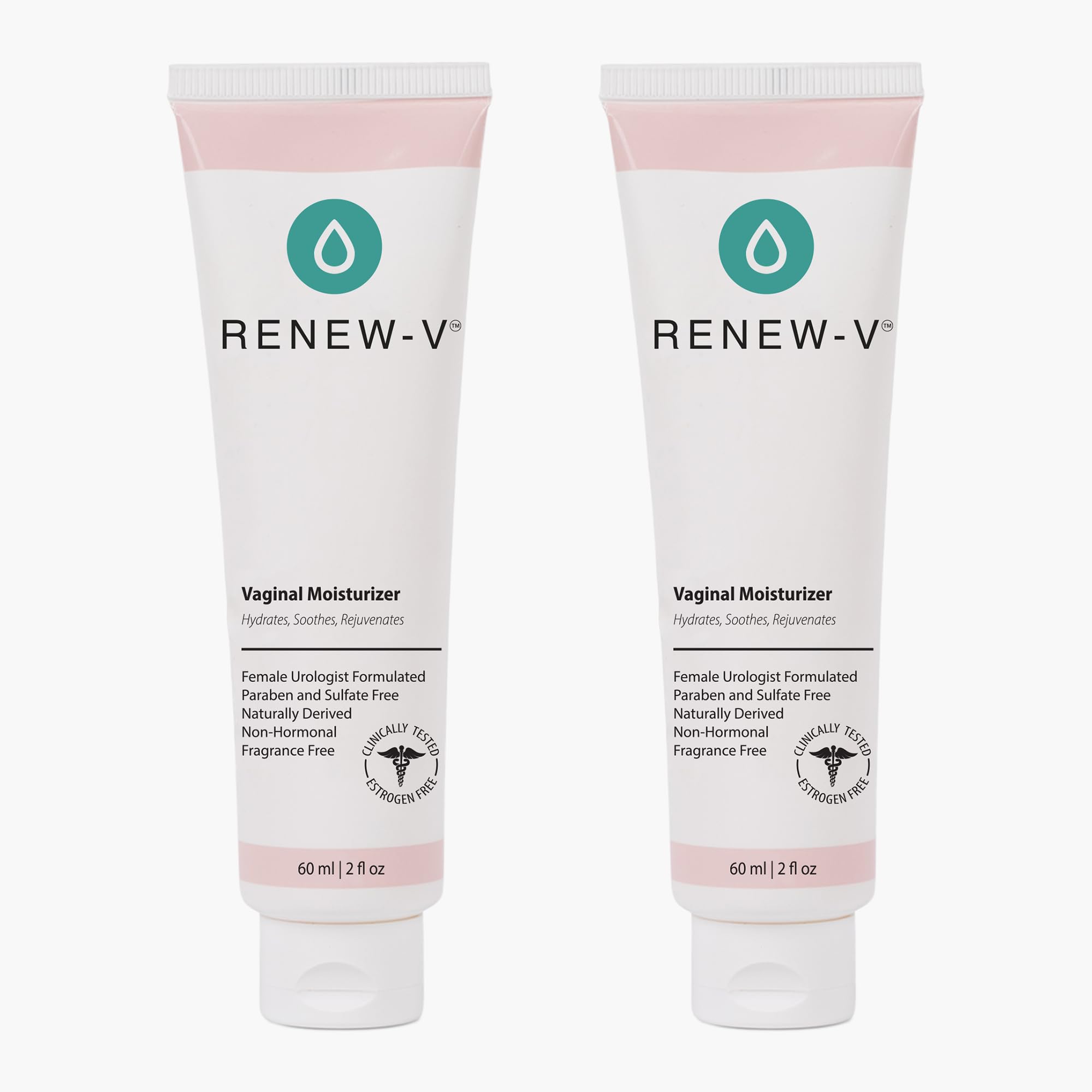 Renew-V vaginal moisturizer bottle providing long-lasting hydration for intimate skin.