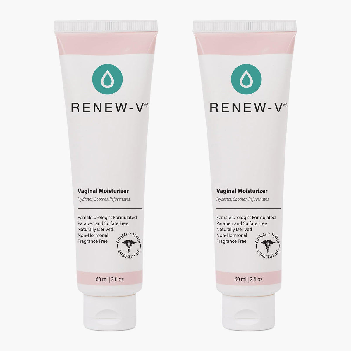 Renew-V vaginal moisturizer bottle providing long-lasting hydration for intimate skin.