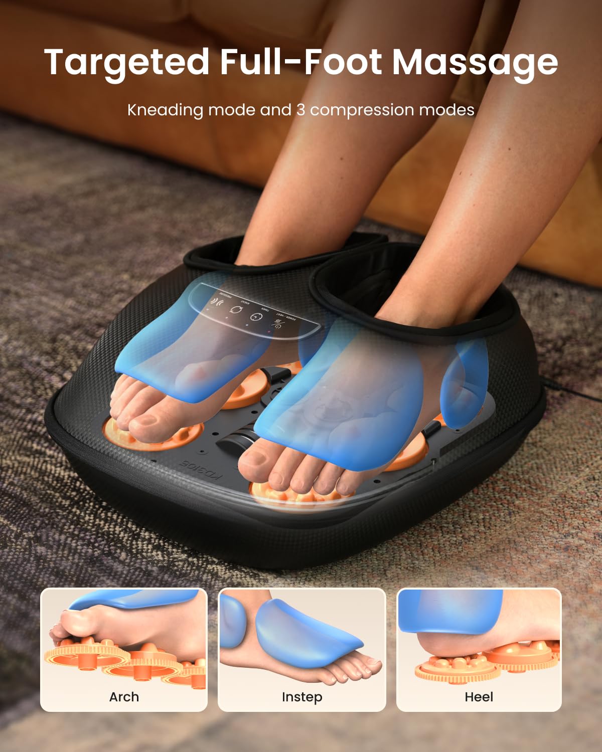 Deep kneading and heat from RENPHO soothe tired feet and arches