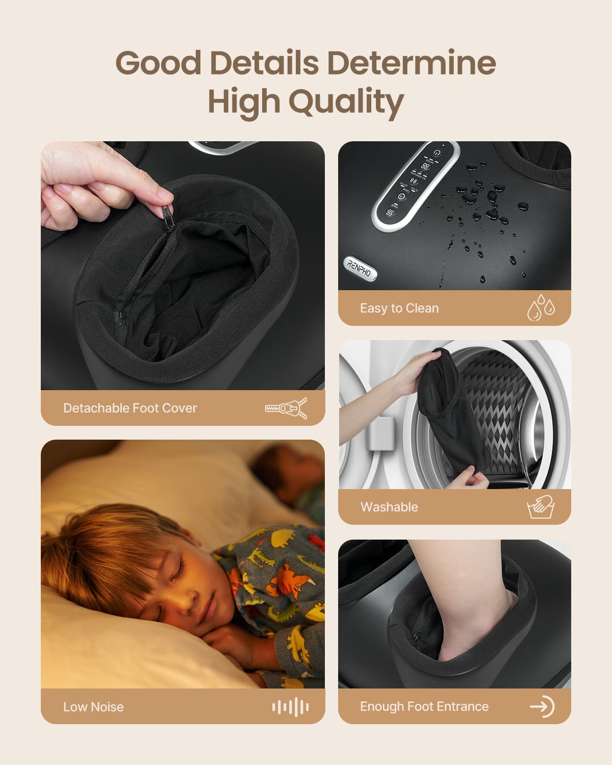 Renpho foot massager heats up in minutes for fast soothing warmth.