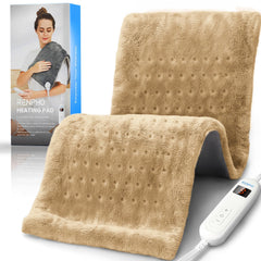 RENPHO heating pad over back and shoulders for quick relief