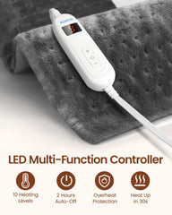 RENPHO heating pad offers 10 heat settings for personalized comfort.