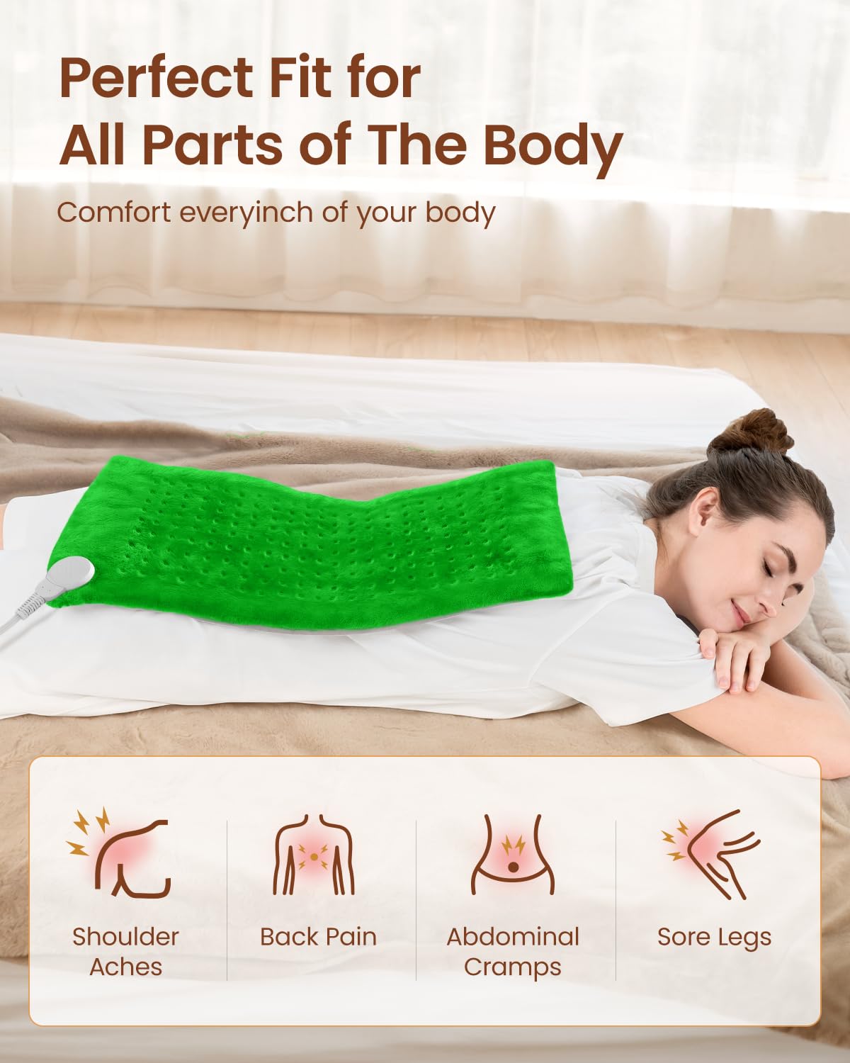 RENPHO heating pad skin-friendly fabric feels gentle on skin