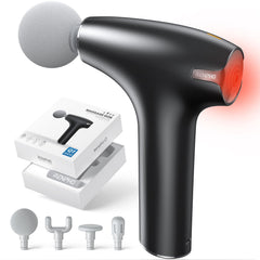 RENPHO massage gun with heat back panel for warm relief during use.