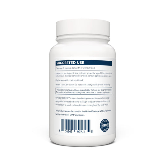 Renue By Science Berberine bottle front view showcasing non-GMO packaging.