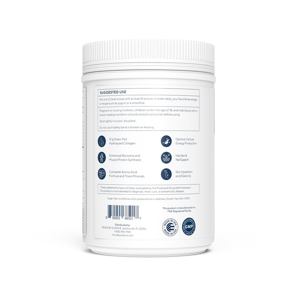Renue By Science creatine monohydrate powder with scoop for cognitive energy and workouts