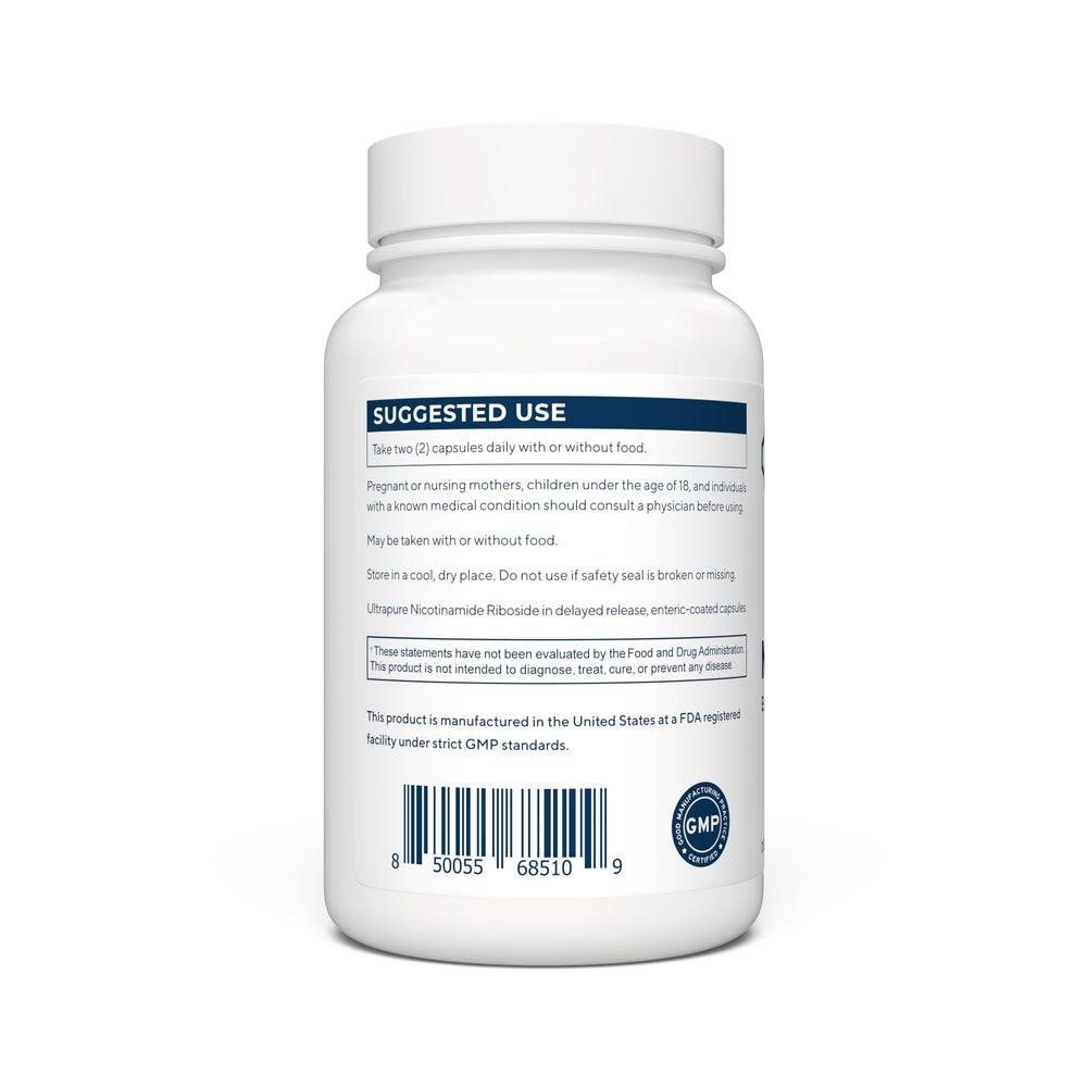 Enteric-coated NR capsules close-up emphasizing protective coating