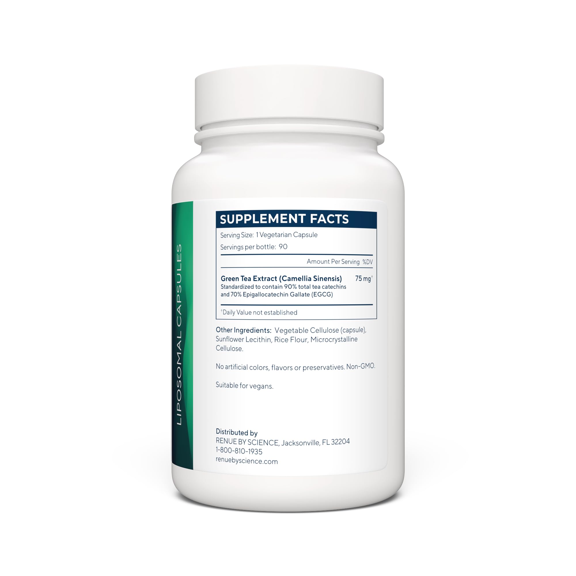 Renue By Science Green Tea Extract capsules ready for convenient daily intake