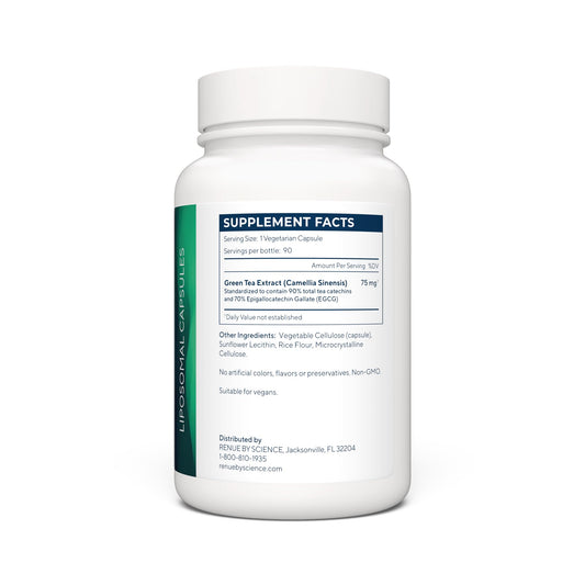 Renue By Science Green Tea Extract capsules ready for convenient daily intake
