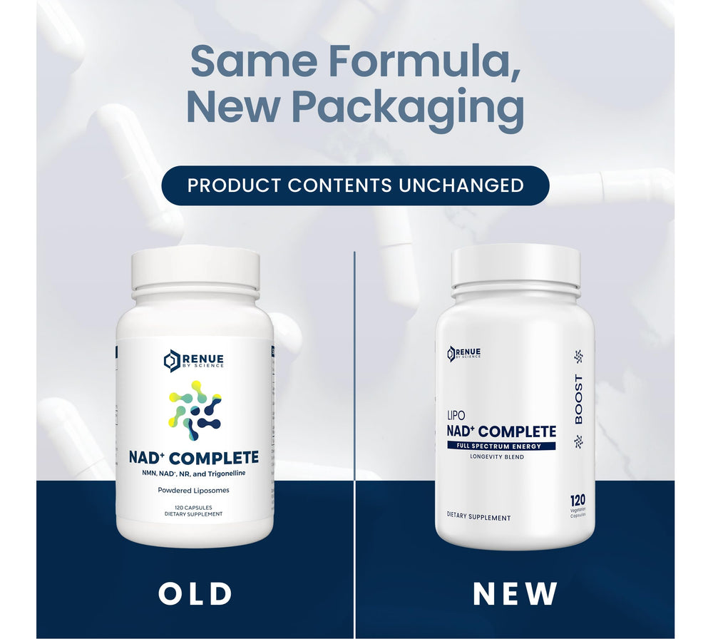 Renue By Science liposomal delivery illustration highlighting enhanced absorption concept.