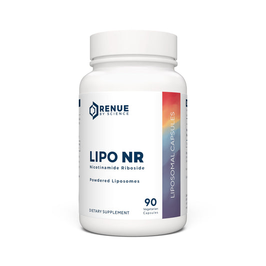 Renue By Science Nicotinamide Riboside liposomal capsules for enhanced absorption.