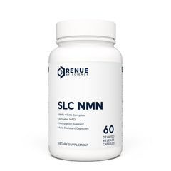Renue By Science NMN bottle on a clean surface highlighting daily vitality potential