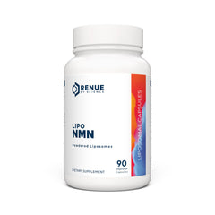 Renue By Science NMN liposomal bottle, highlighting improved bioavailability