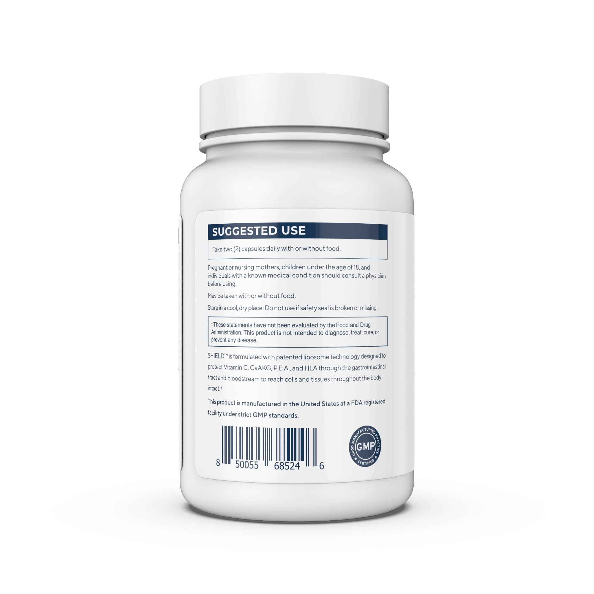 Renue By Science Shield label detail highlighting liposomal formulation.