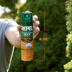Close-up of the Repel Sportsmen Max Formula can.