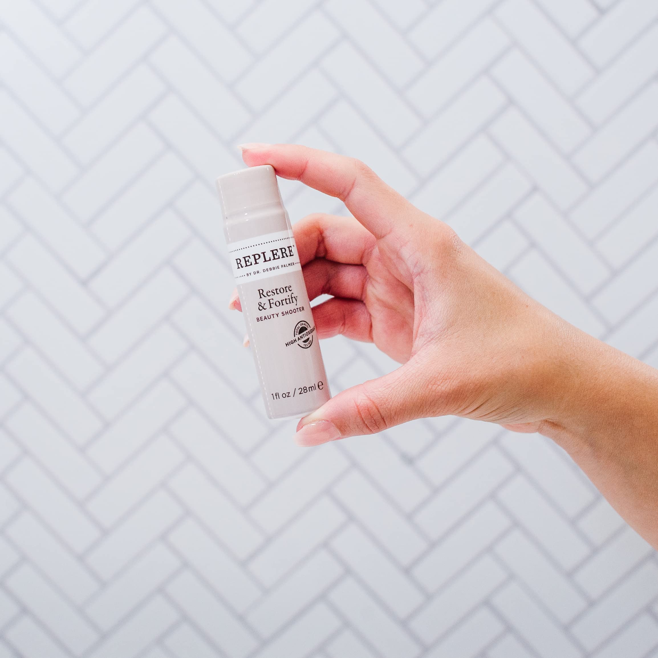 Replere Restore Fortify ingredients camu camu goji acai, vitamin C powered blend.
