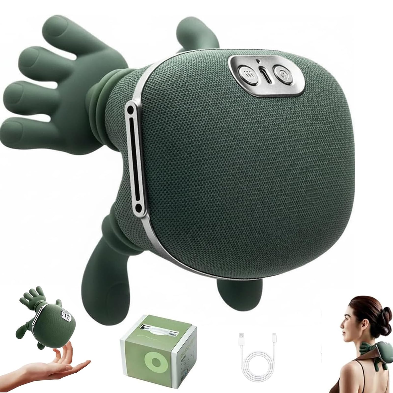 Rercarre neck massager with 4D kneading for deep neck relief