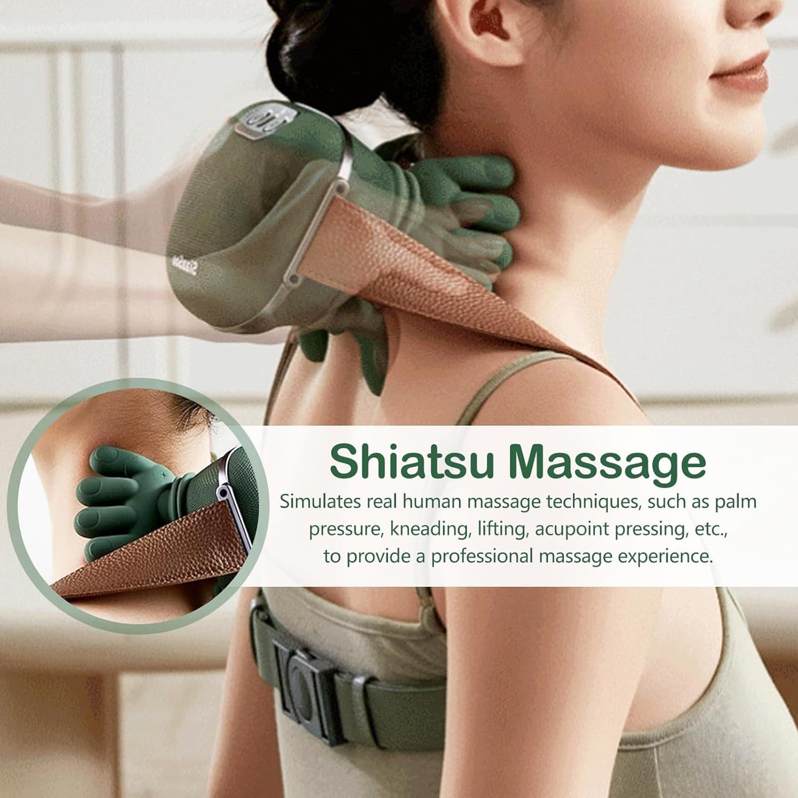 Rercarre neck massager heat function for soothing warmth and comfort