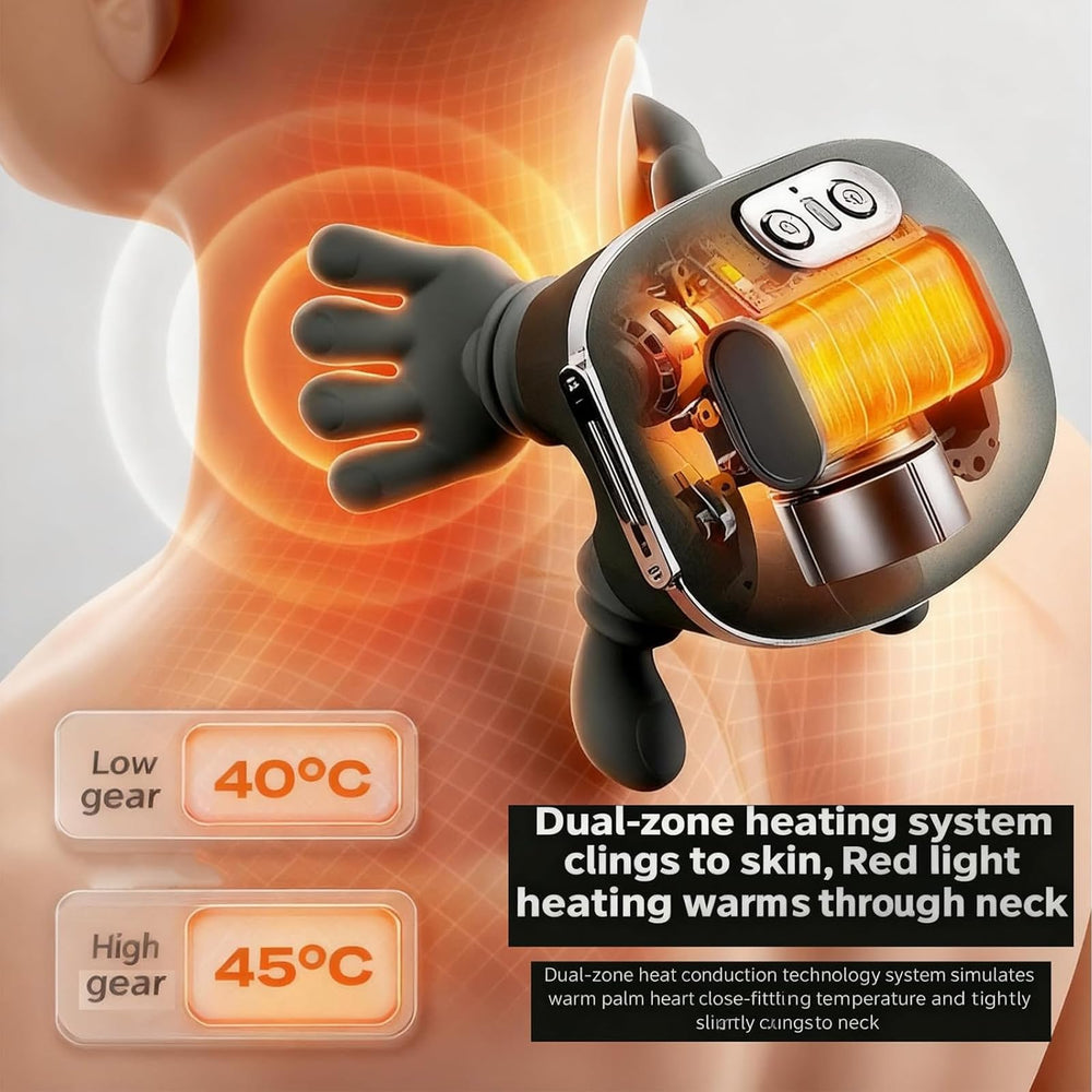Rercarre massager with straps enables hands-free wear during daily tasks