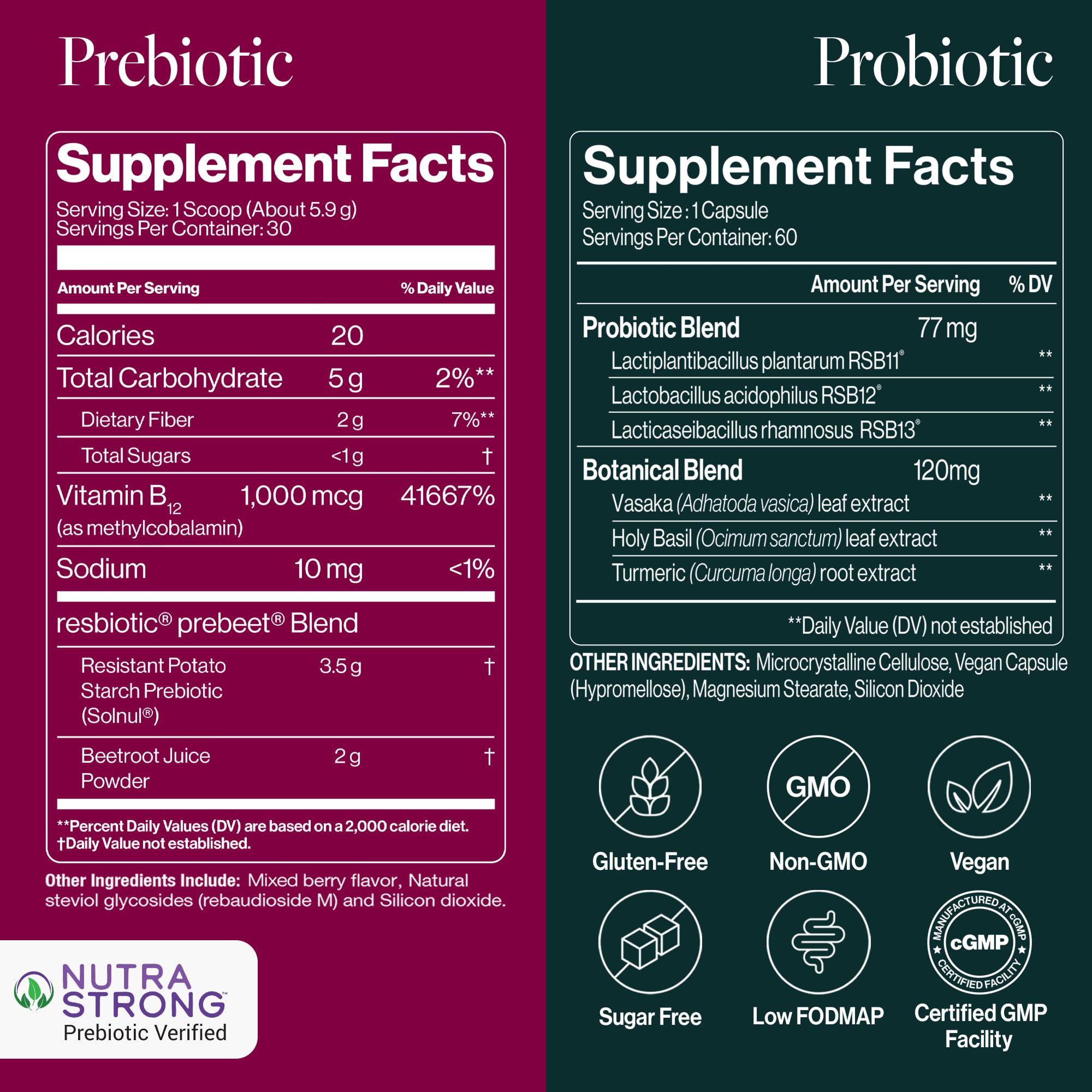 ResBiotic prebeet powder tub highlighting prebiotic fiber for gut and GLP-1 support