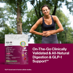 ResBiotic resG prebeet GLP-1 support sticks for travel-friendly gut health.