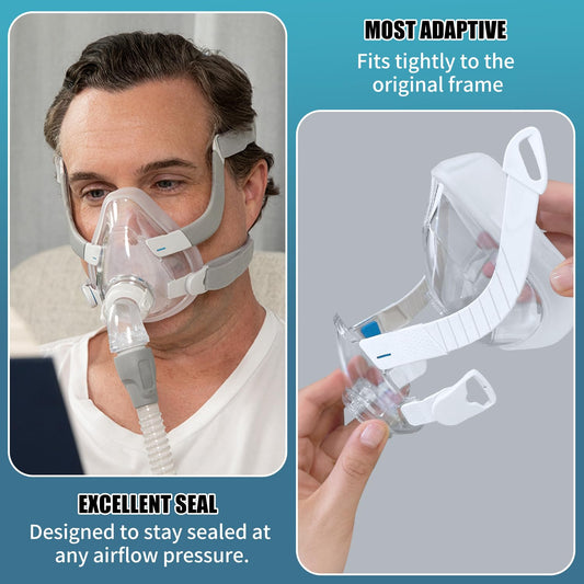 Rescare AirFit F20 cushion large 2-pack side fit demonstrates secure seal across profiles.