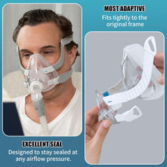 Rescare AirFit F20 cushion large 2-pack side fit demonstrates secure seal across profiles.