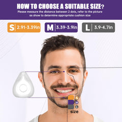 Easy-clean lifestyle: Rescare Airfit F20 cushion shown in wipe-down routine.