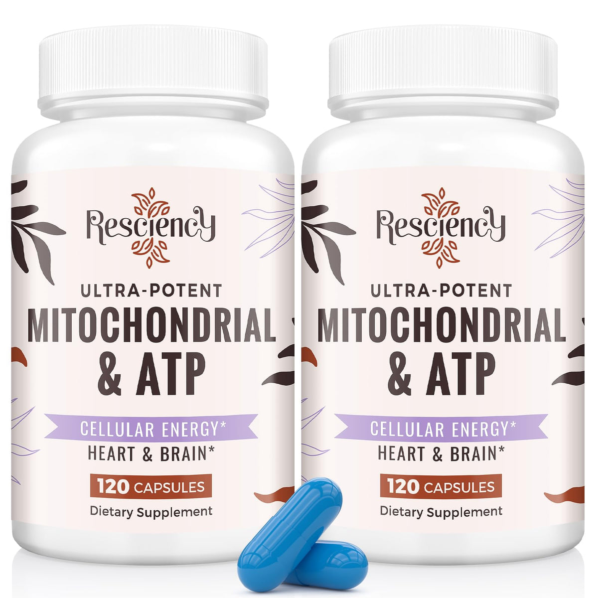 Resciency bottle pour showing energy-boosting mitochondrial blend for workouts