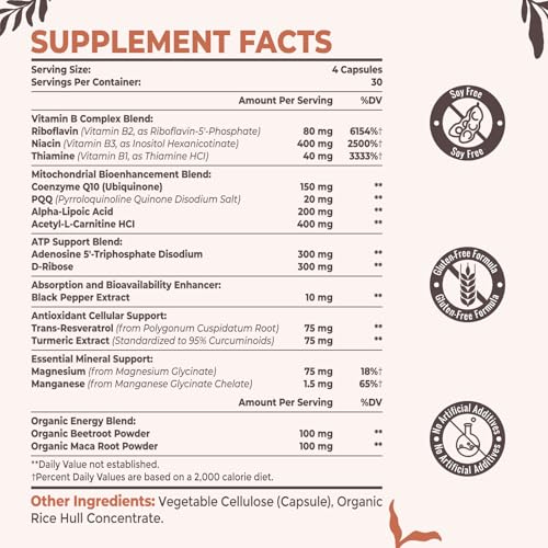 Resciency capsules close-up highlighting CoQ10, PQQ, and vitamins for cellular energy