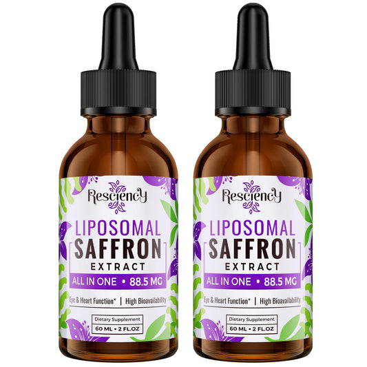 Resciency liposomal saffron drops bottle for steady mood support