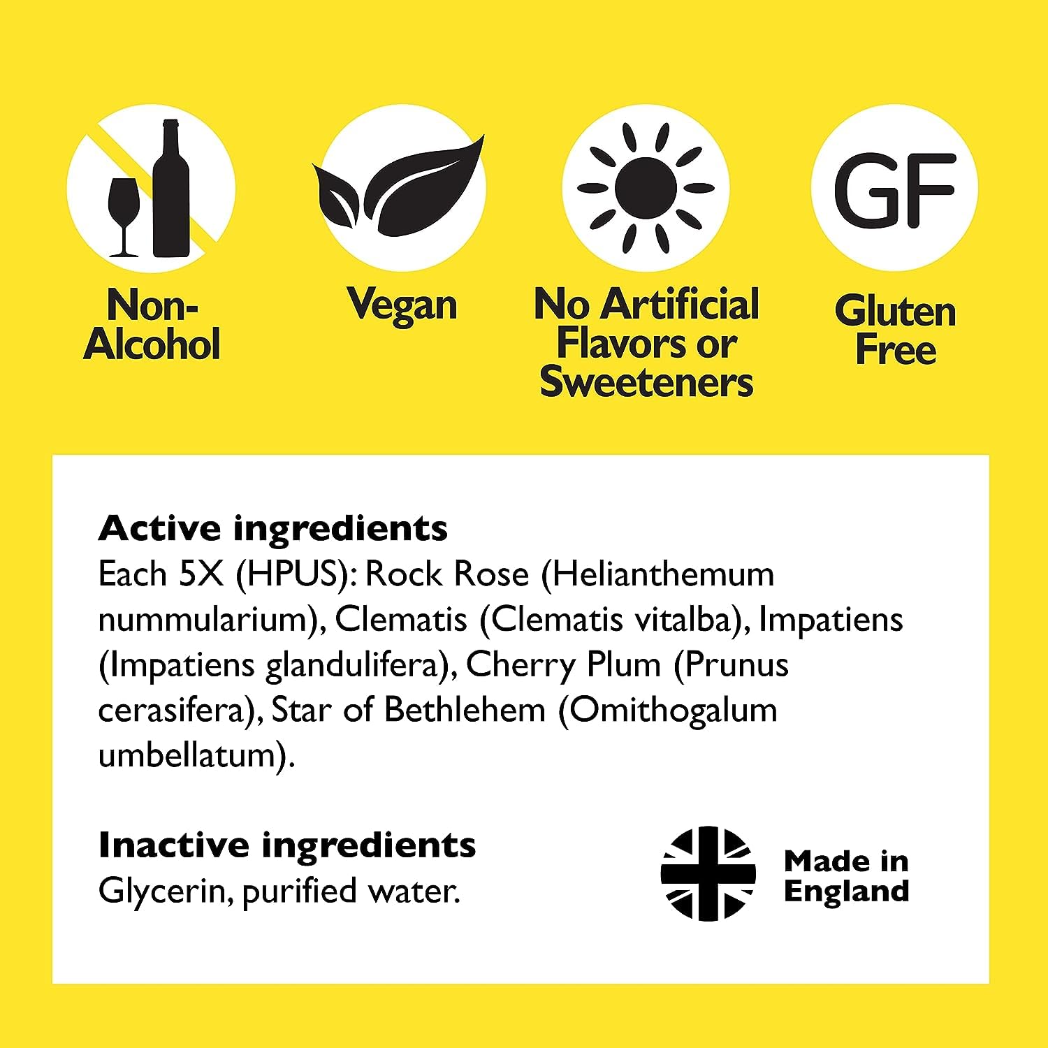 RESCUE sleep dropper close-up label emphasizes plant-based active ingredients.