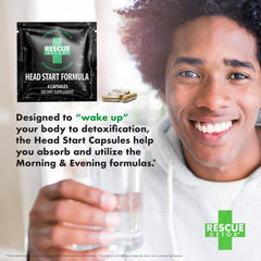 Rescue Detox drops display highlighting concentrated formula for quick use.