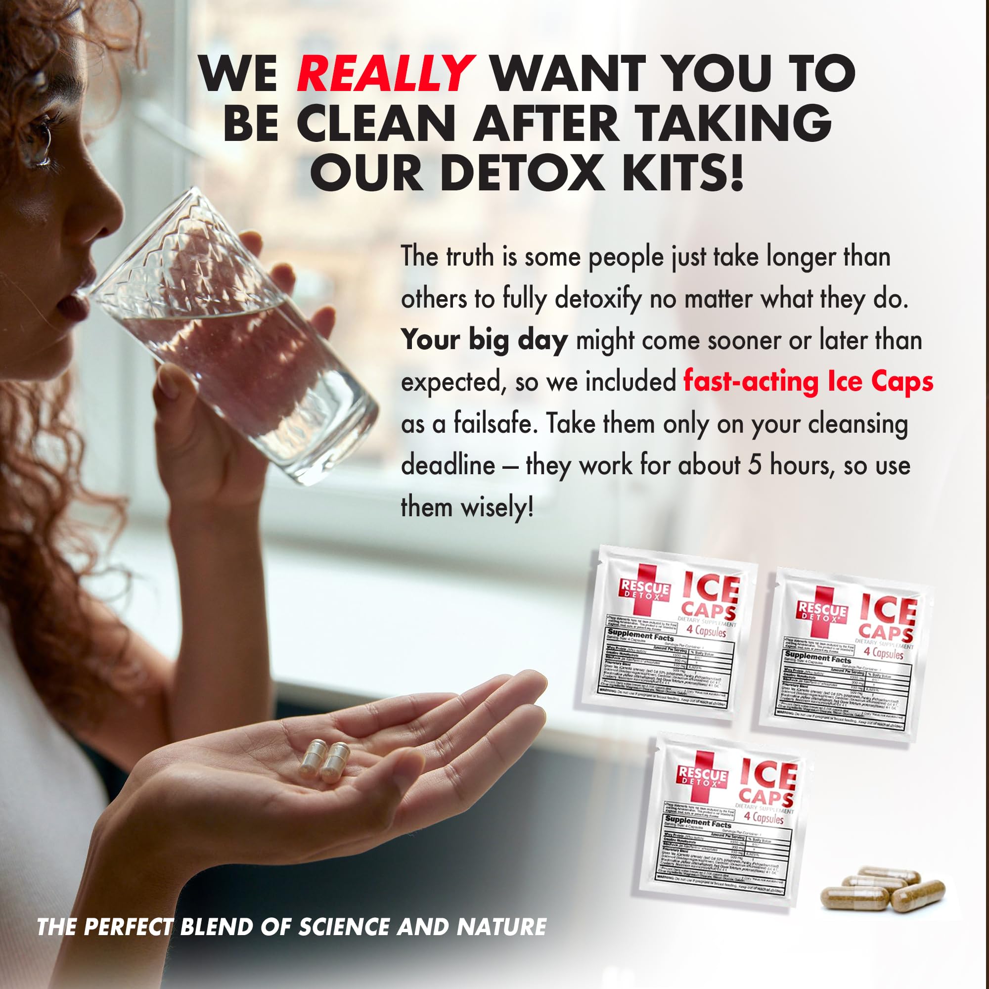 Open packaging of Rescue Detox with instructional materials visible