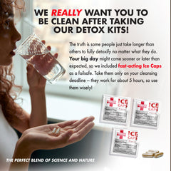 Open packaging of Rescue Detox with instructional materials visible